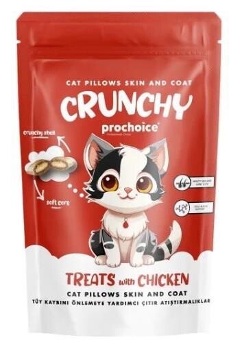 Prochoice Crunchy Skin & Coat Tüy Kaybını Önlemeye Yardımcı Tavuklu Kedi Ödül Maması 60 GR | SRC: Barcode: 8681465609421